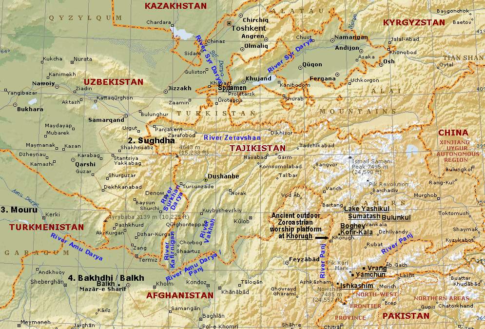 Central Asia with first Vendidad lands