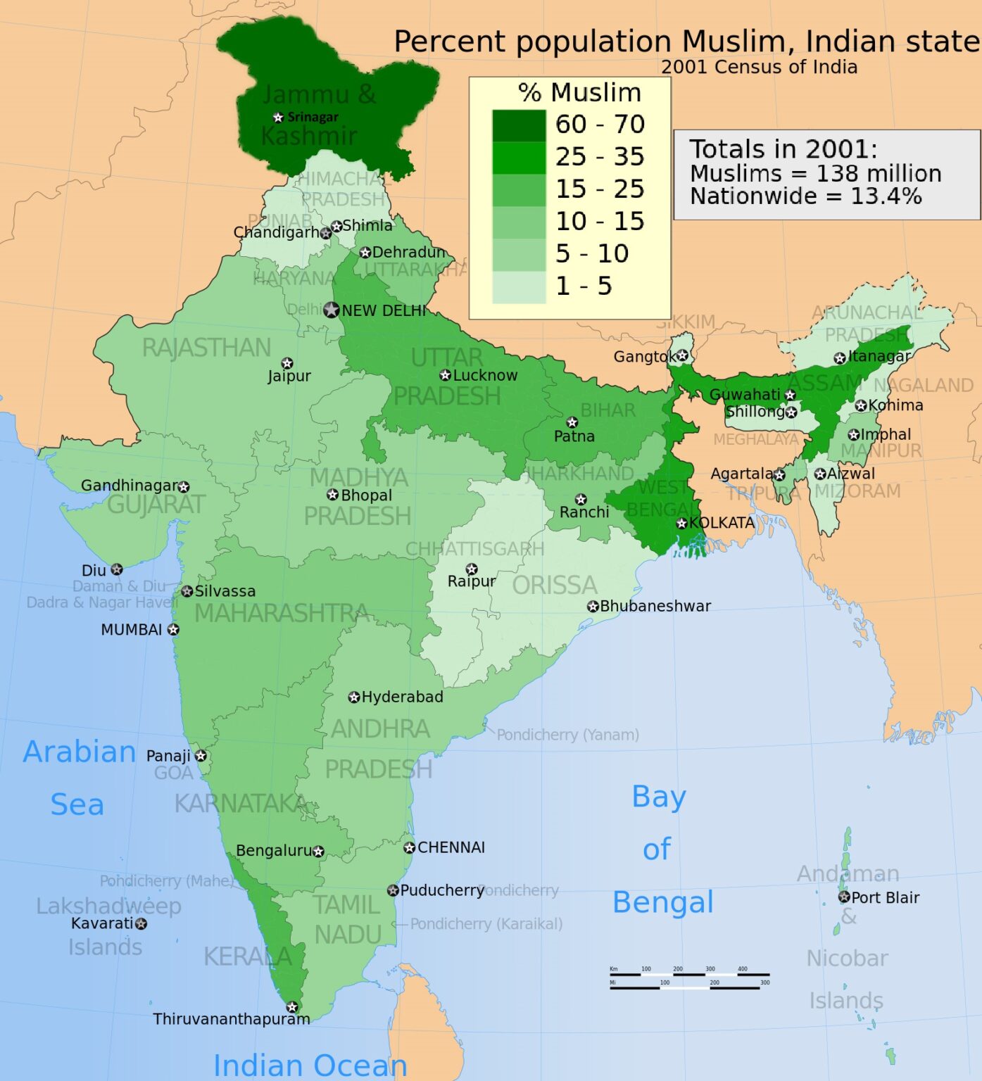 List of Muslims Majority Districts in India